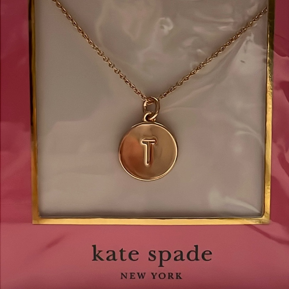 Kate Spade One in a Million Initial Necklace Rose Gold “T”